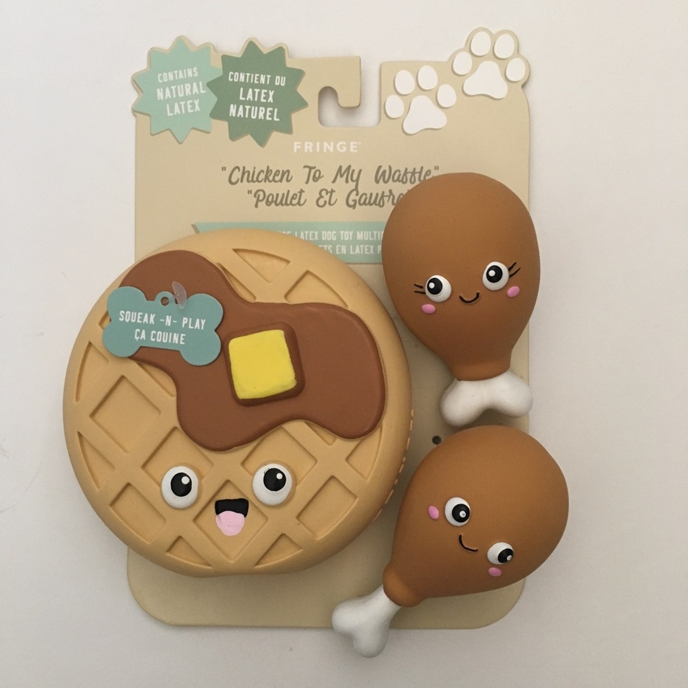 Dog Toys Latex Squeakers “Chicken to My Waffle” Set of 3 NEW | Fringe